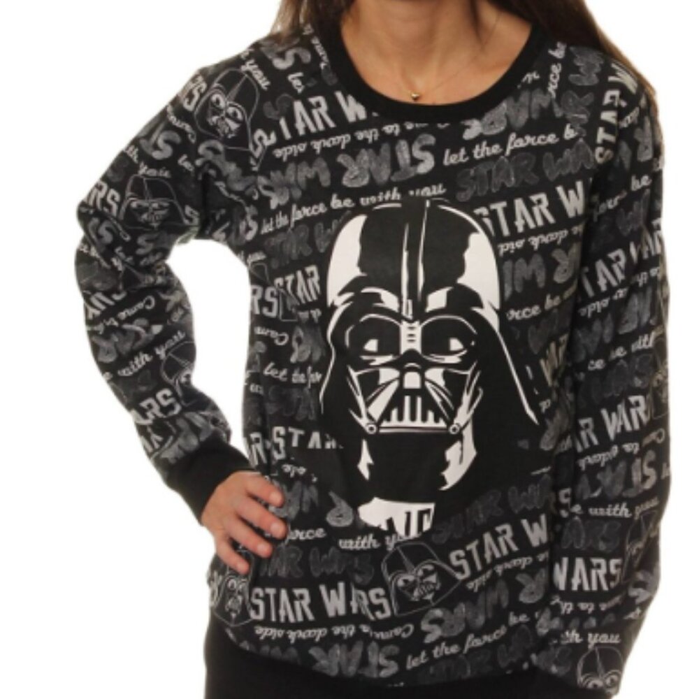 Star Wars Allover Darth Vader Print Pullover Sweatshirt Juniors XXL
